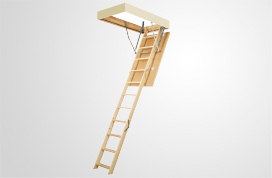 Wooden folding attic ladders