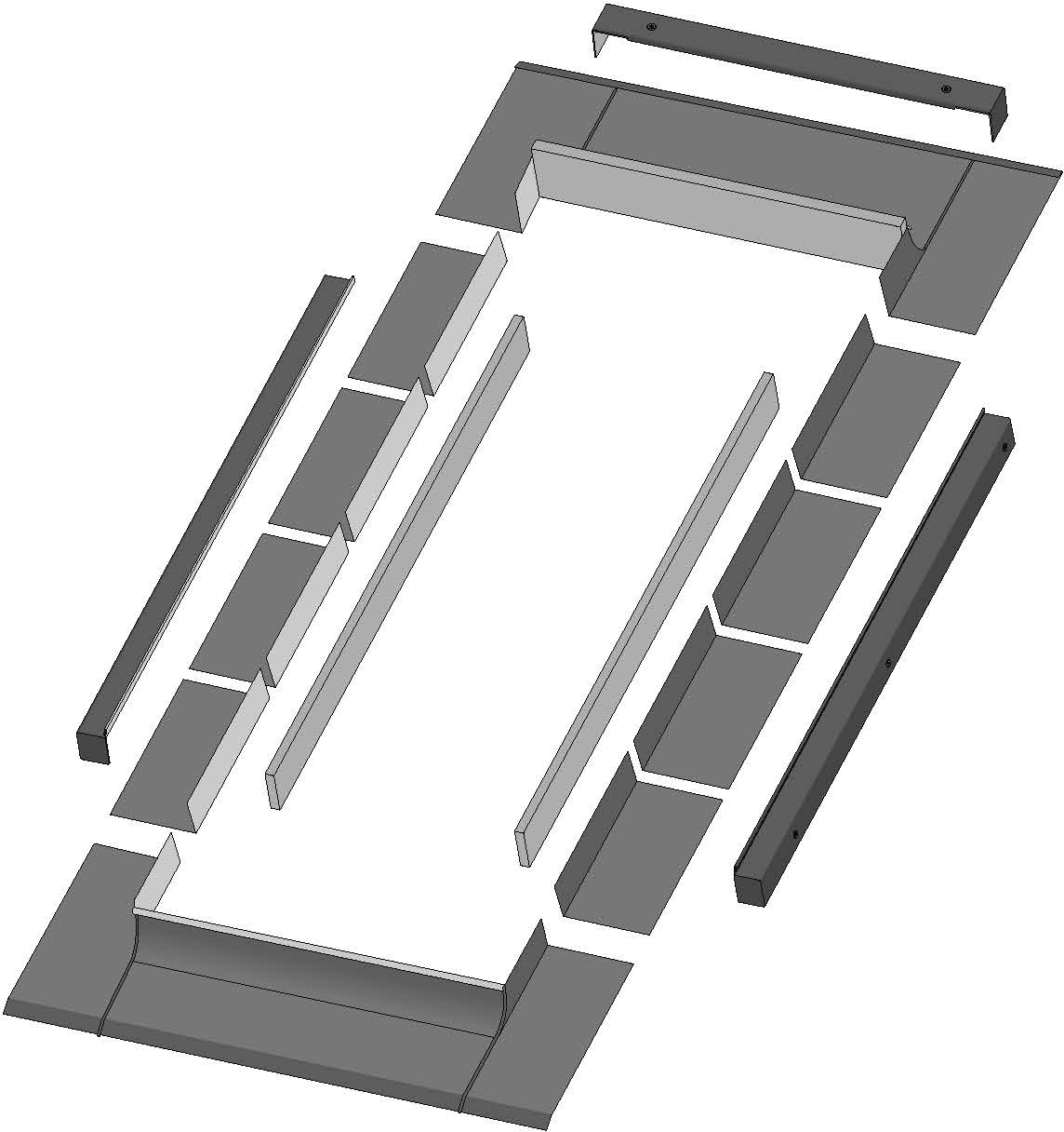 Step flashings for skylights installed with flat roofing materials